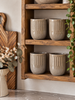 Lot de 4 mugs en grès - Beige