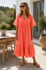 Robe Helma coral embroidery
