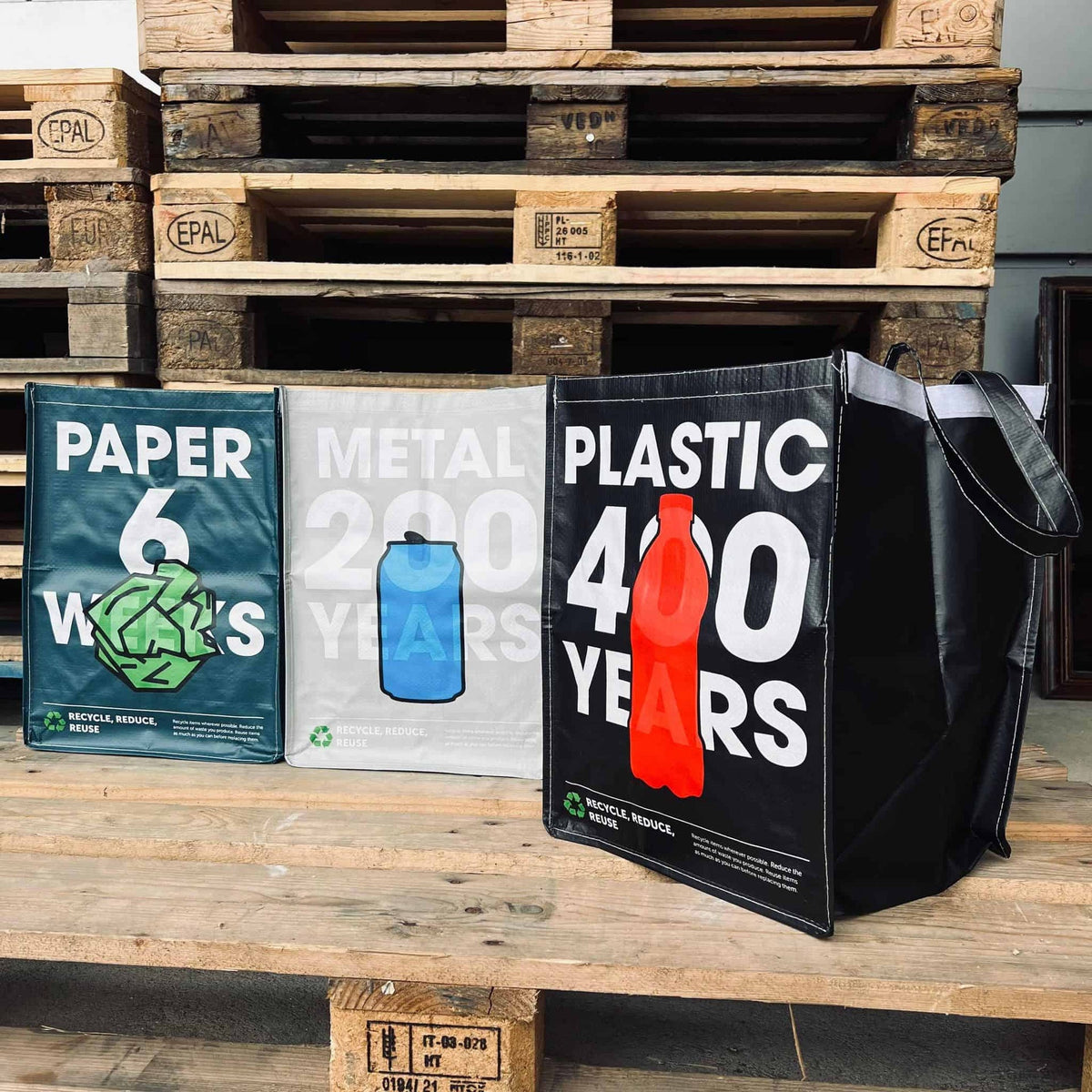 Affaldssorteringssposer - 3 stk i genanvendt plast - VIAMAJA.DK
