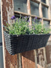 Jardinière de balcon en tressage noir - 40 cm