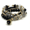 Bracelets 4 pcs Black - Mélange de perles de verre