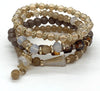 Bracelets 4 pcs en perles de verre dorées