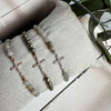 Bracelet Nikki pyrite - croix en argent sterling plaqué or
