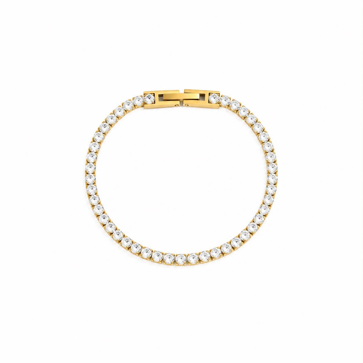 Bracelet tennis Rinna doré – zirconias