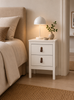 Table de chevet Madrid avec 2 tiroirs - Blanc