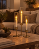Bougeoir cylindrique avec lumière LED - Lot de 3 pièces