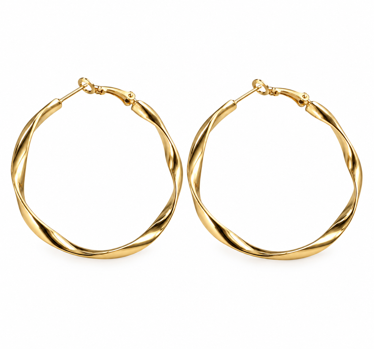 Boucles d’oreilles Hope torsadées Large - plaquées or 18 carats