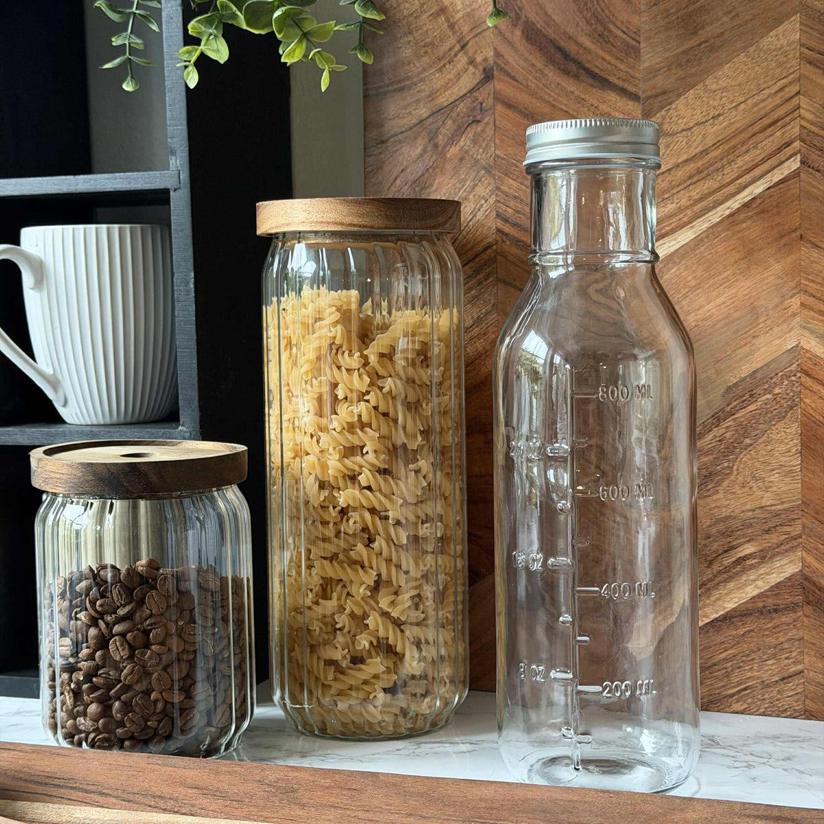 Bouteille en verre avec graduations - 1000 ml