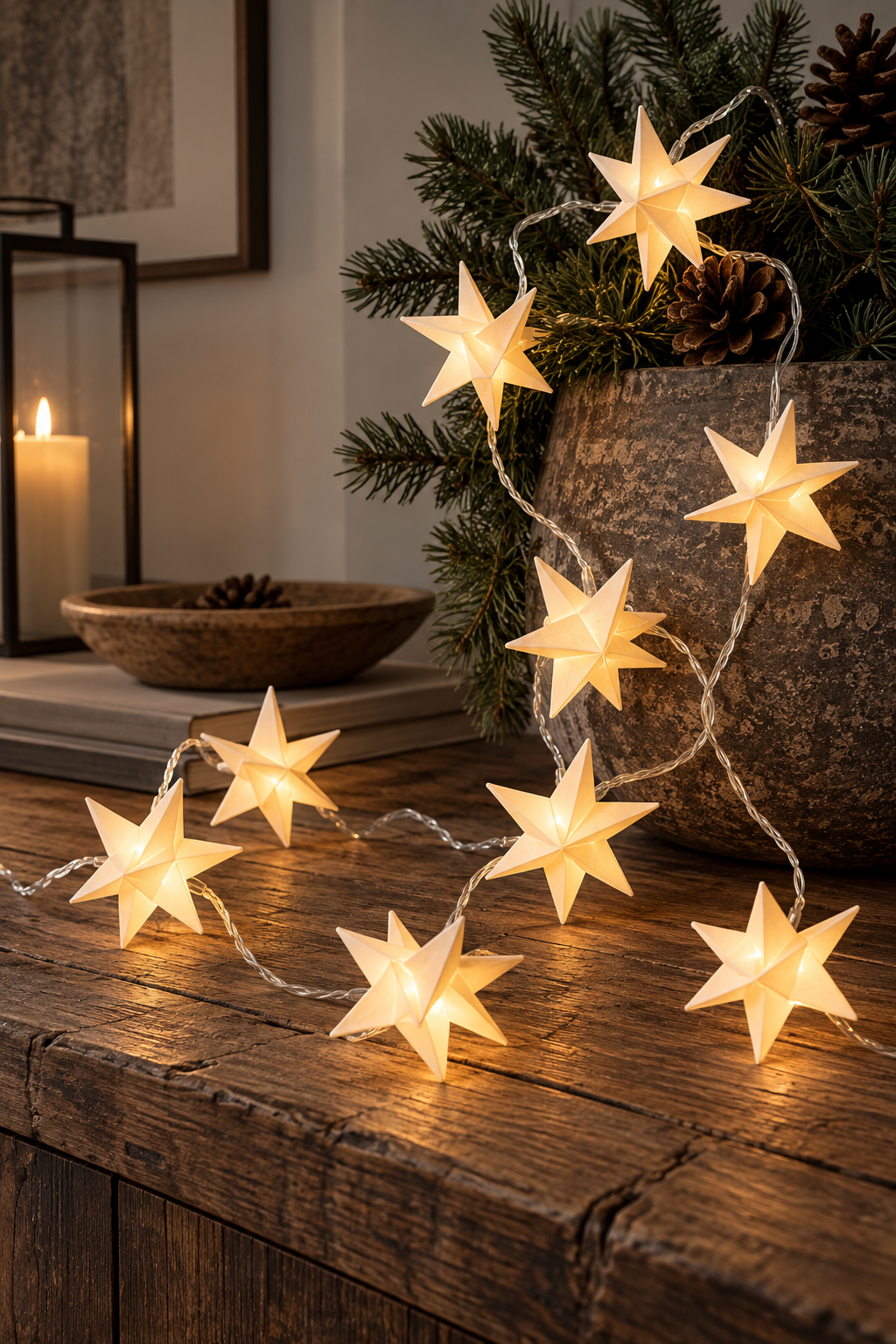 Guirlande lumineuse avec 10 étoiles