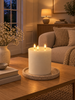 Bougie LED pilier avec 3 mèches - Whisper white