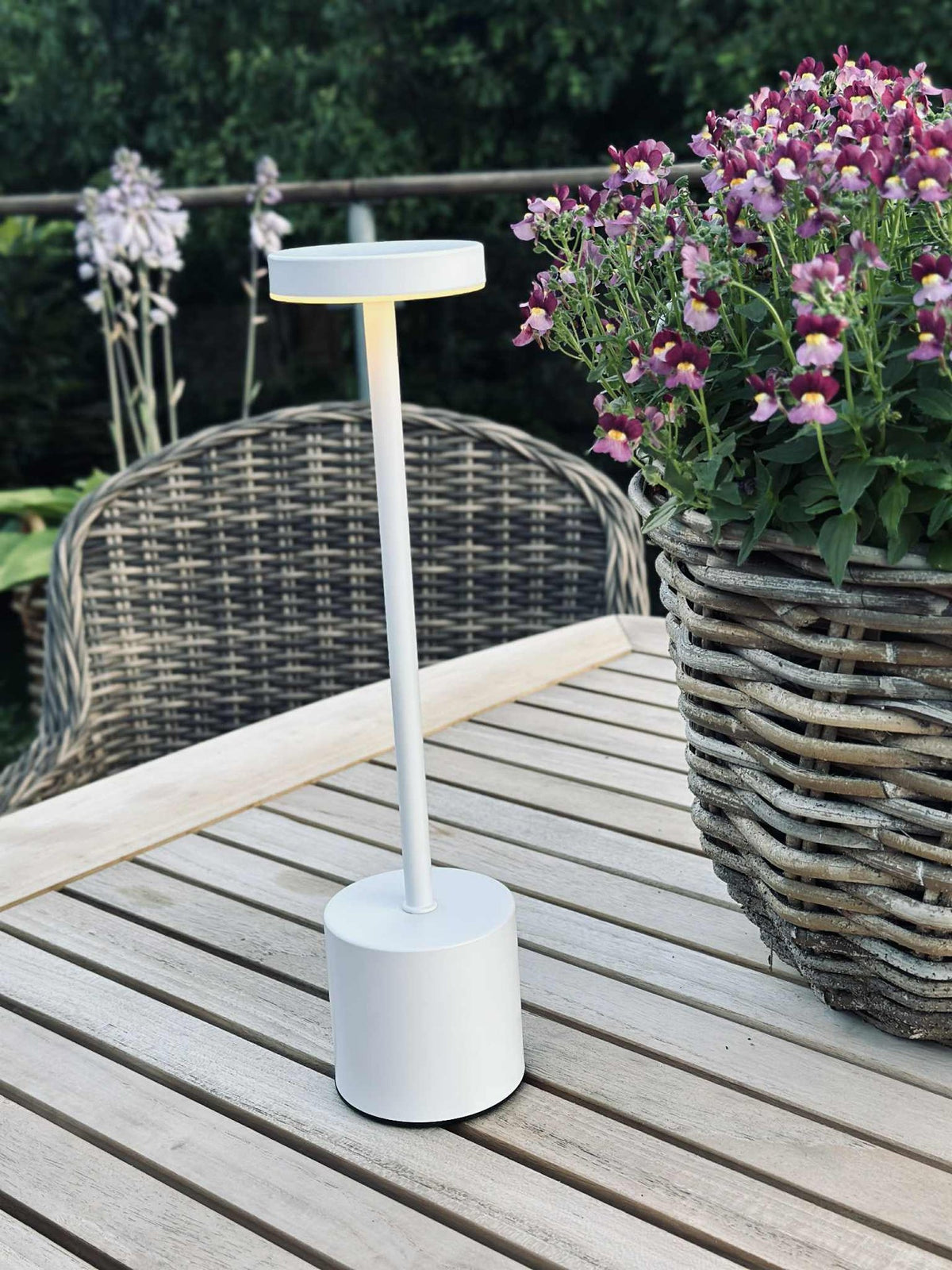 Lampe de table LED KELLY blanche - rechargeable
