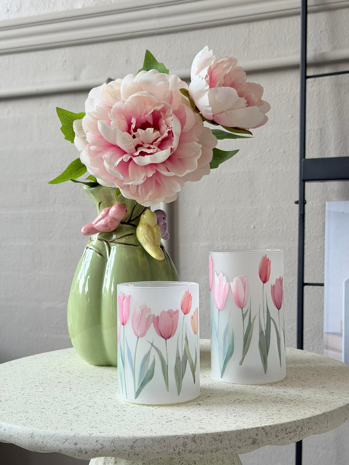 Vase avec déco - Blanc ou Vert