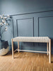 Banc avec assise en papier tressé