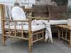 Fauteuil en bambou avec coussin en toile