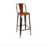 Tabouret de bar avec dossier – Design industriel – Shiny en cuir
