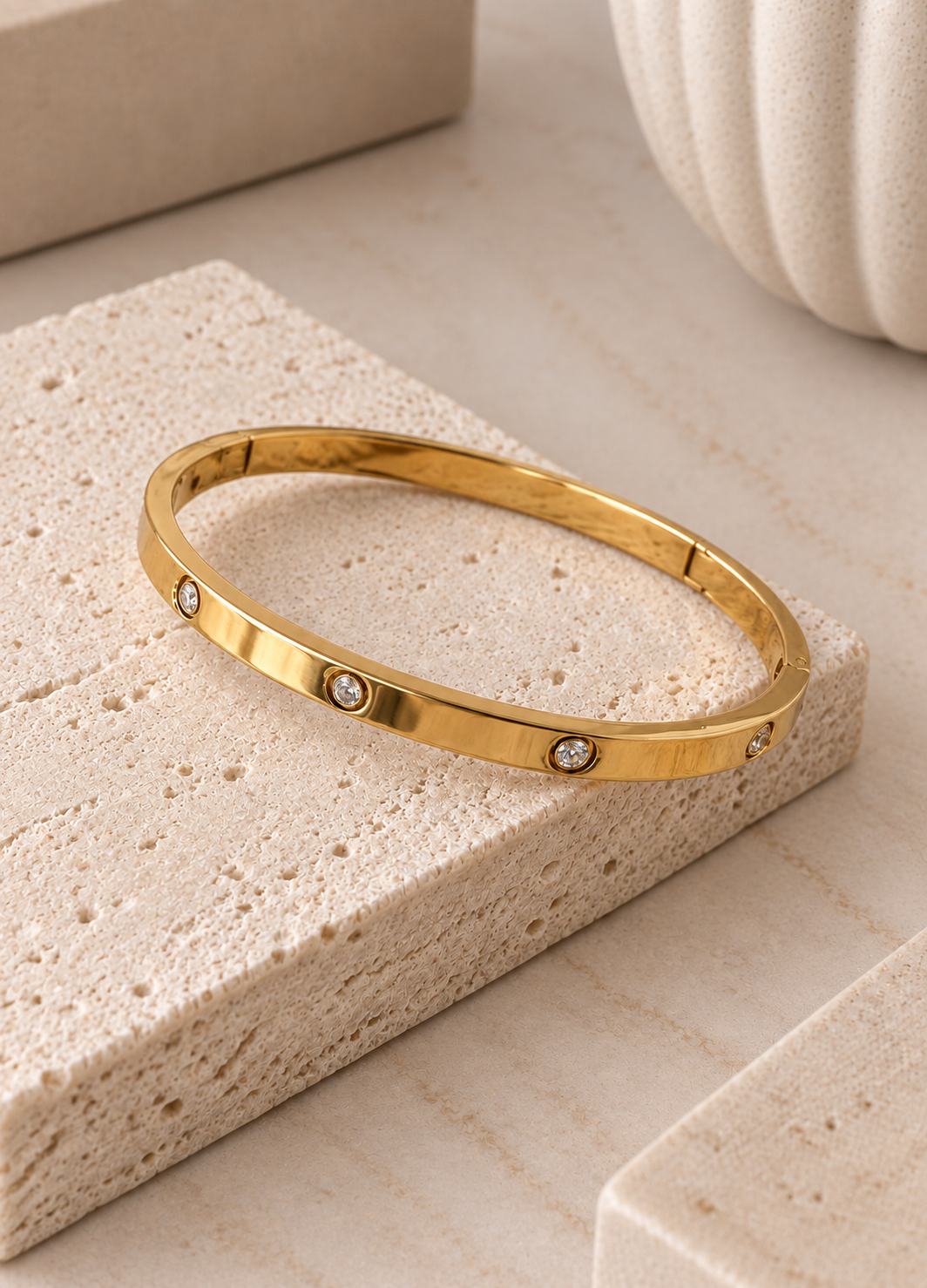 Bracelet rigide Mindy plaqué or 18K