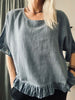 Blouse Olivia mélange lin Dusty navy