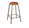 Tabouret de bar Brooklyn avec assise ronde en cuir