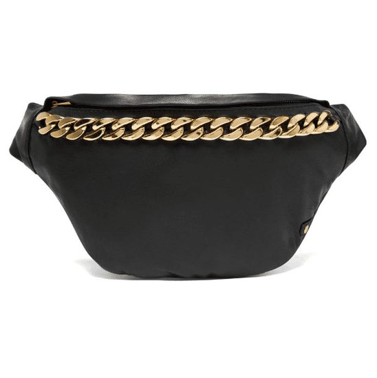 Bumbag - BLACK / GOLD i blød skind kvalitet - VIAMAJA.DK