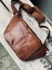 Sac banane JUNE -  Cognac foncé
