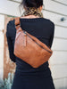Sac banane KATIE tressé - Cognac