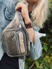 Bumbag MAY avec fermeture éclair argentée – Cuir argenté