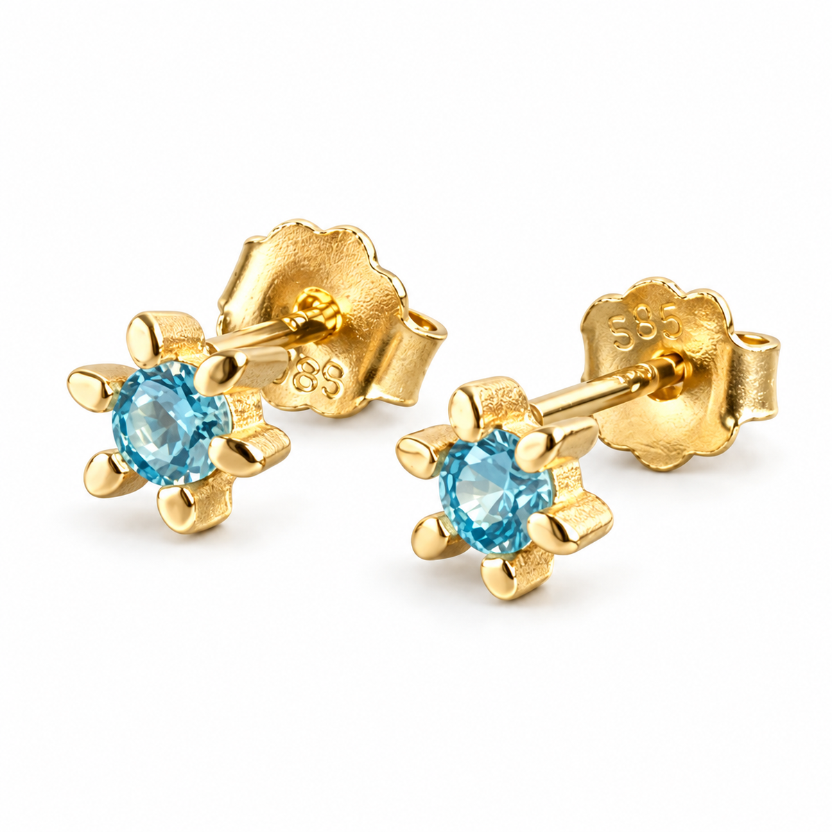 Puces d'oreilles GIA Blue - Argent sterling
