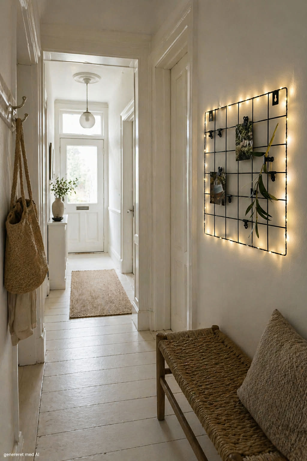 Panneau en métal noir – avec guirlande lumineuse et pinces