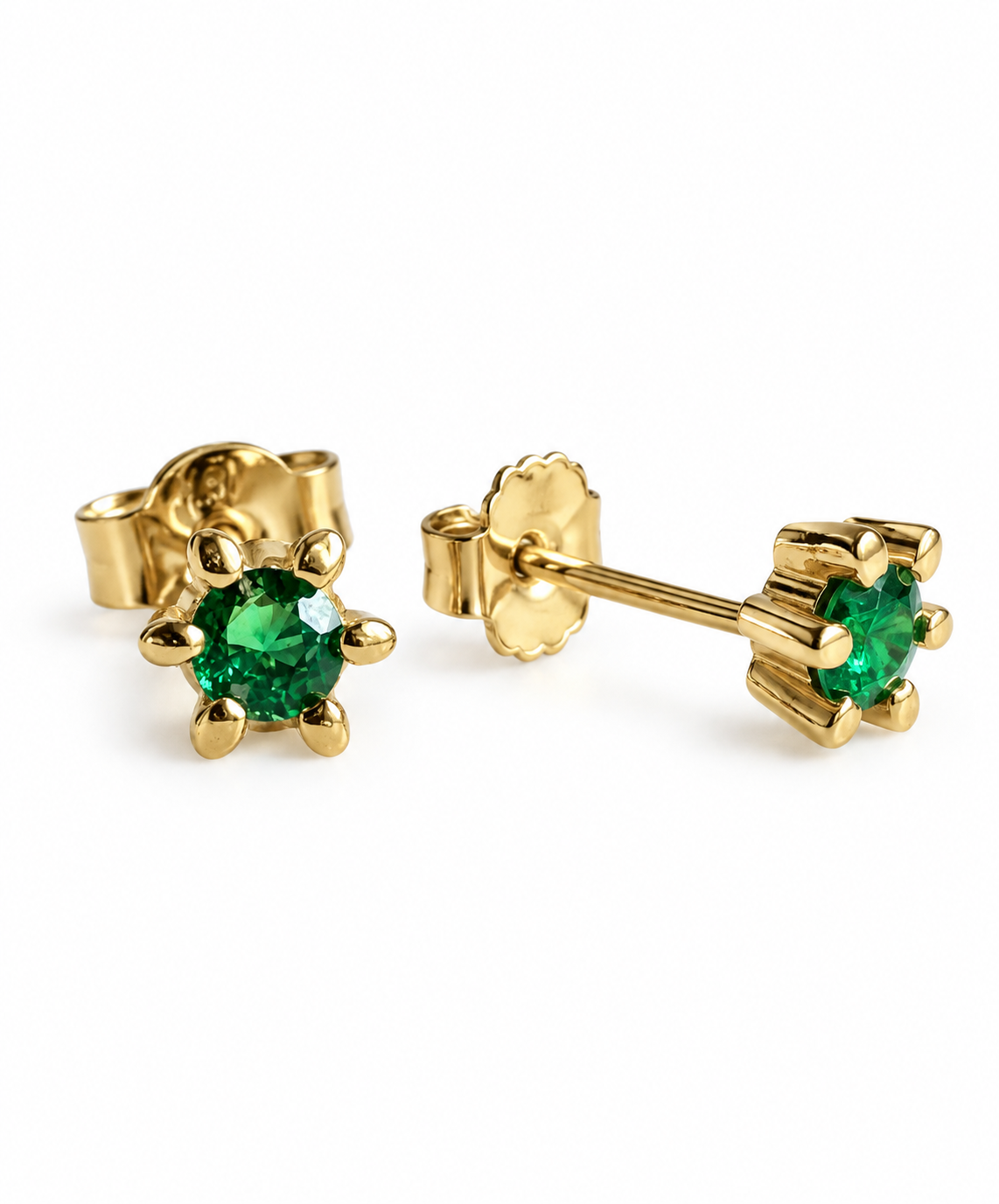 Puces d’oreilles GIA EMERALD plaqué or 18 carats