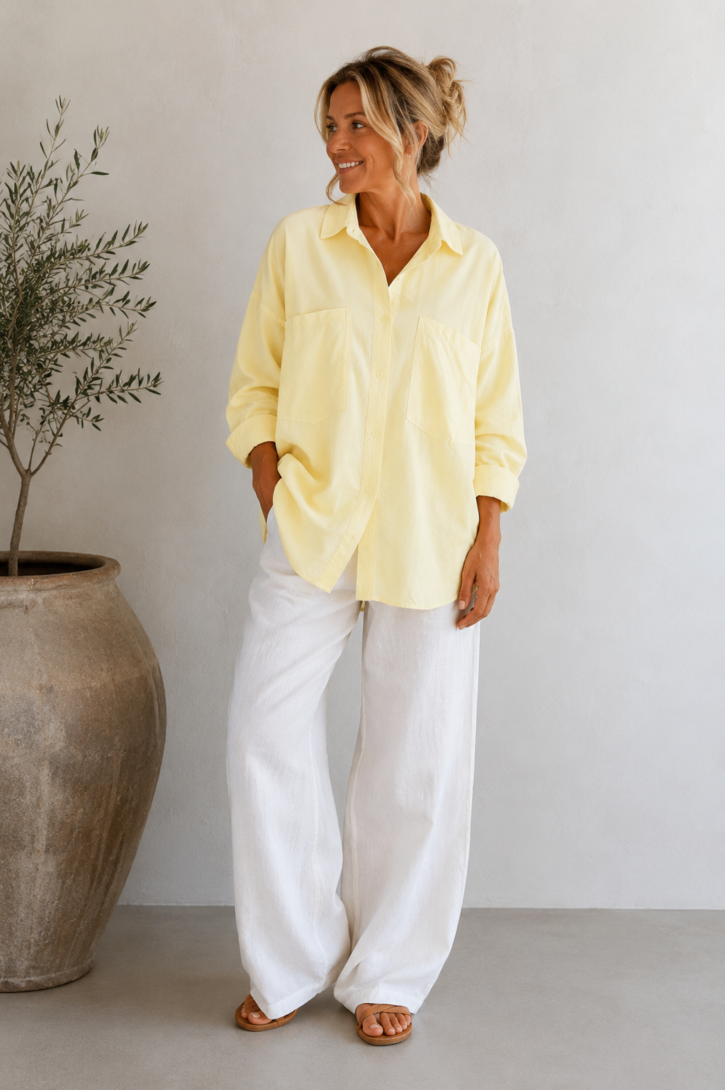 Chemise en velours côtelé bébé - Jaune