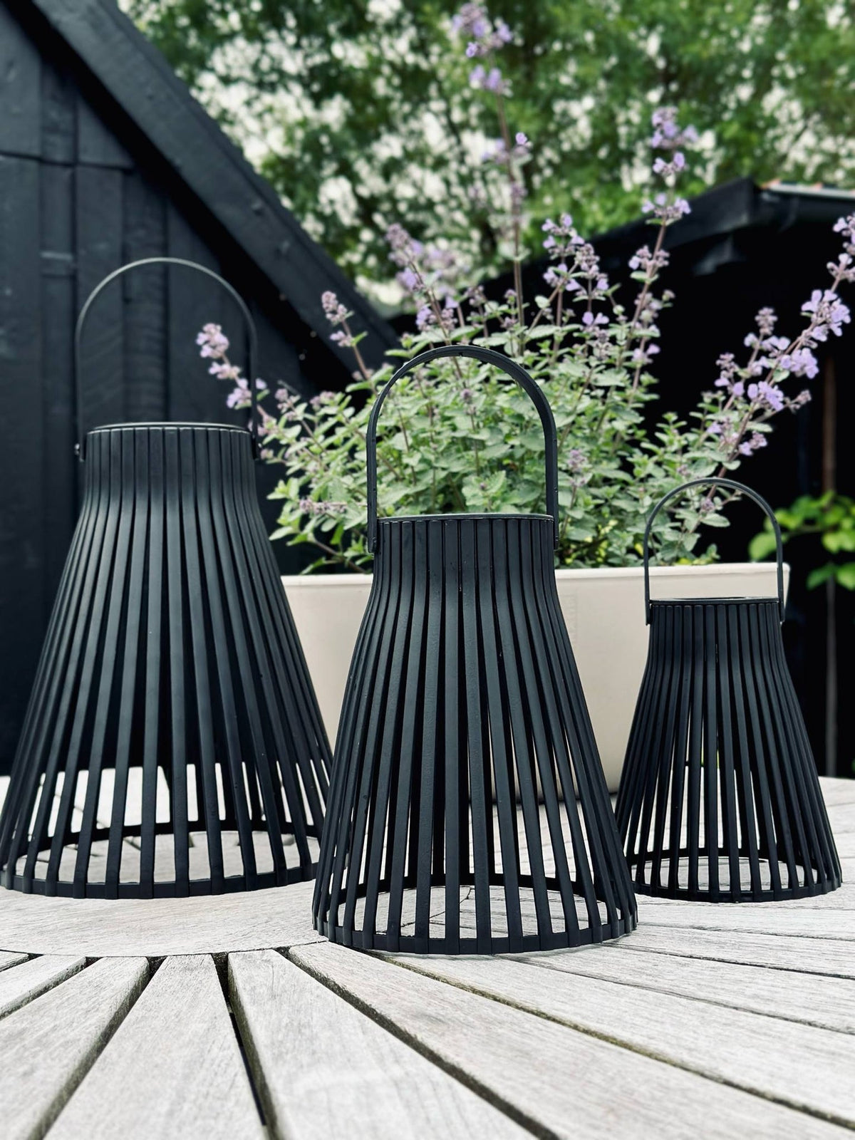 Lanterne avec cellules solaires - GARDEN BLACK 14cm