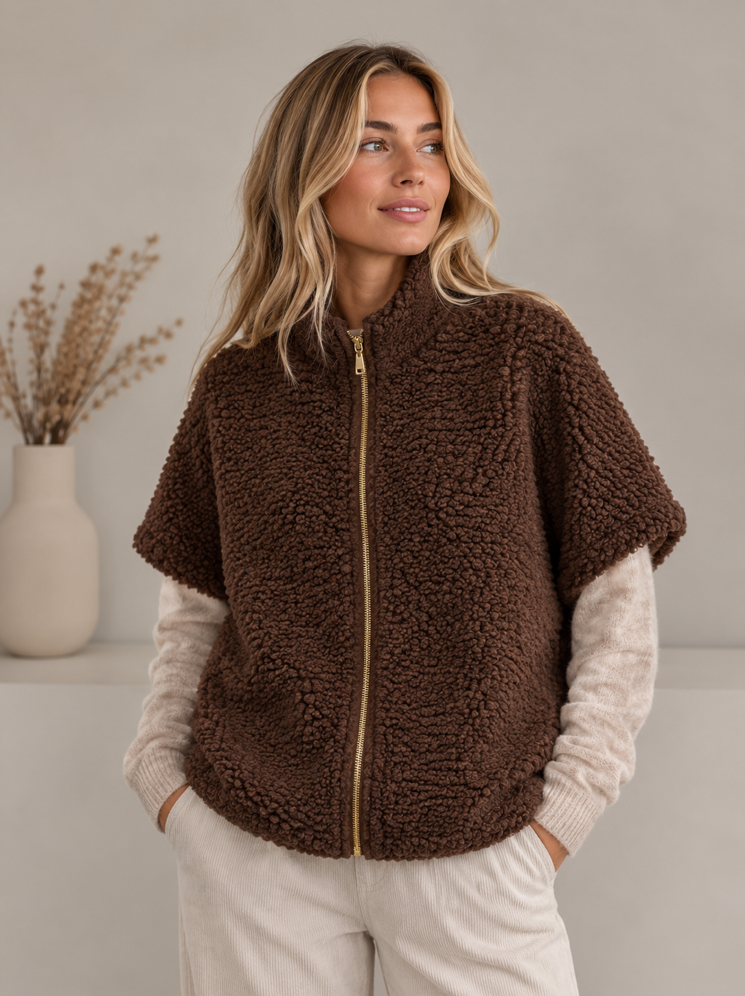 Gilet Teddy brown