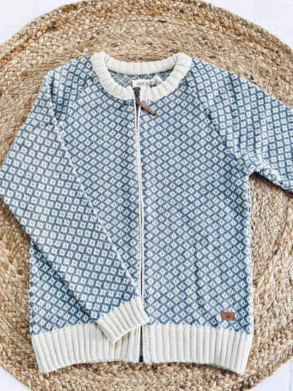 Cardigan i merinould – Iris blue L - VIAMAJA.DK