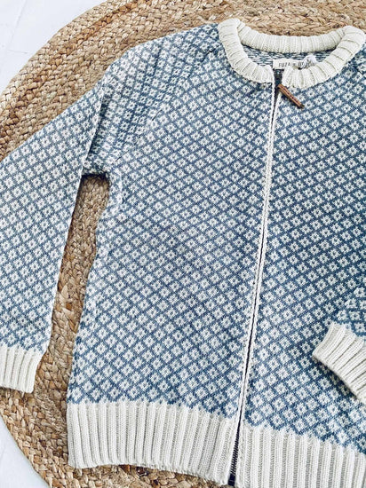 Cardigan i merinould - Iris blue M - VIAMAJA.DK
