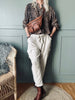 Pantalon cargo en mélange de lin