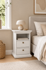 Table de chevet Paris White – 2 tiroirs