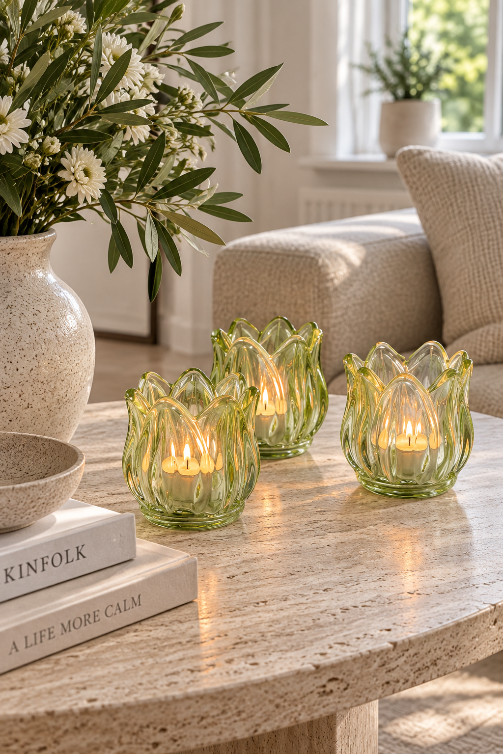 Photophores Tulipe 3 pcs. - Vert