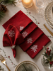 Serviettes de table Noël rouge - 4 pièces