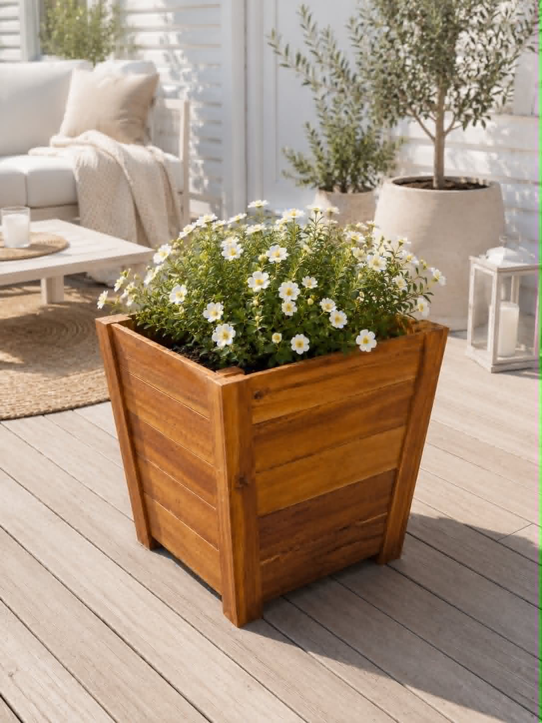 Jardinière en acacia