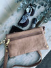 Pochette / sac en cuir Dark sand