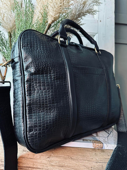 Computertake Croco Black leather - VIAMAJA.DK