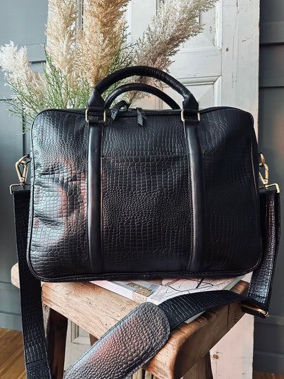 Computertake Croco Black leather - VIAMAJA.DK