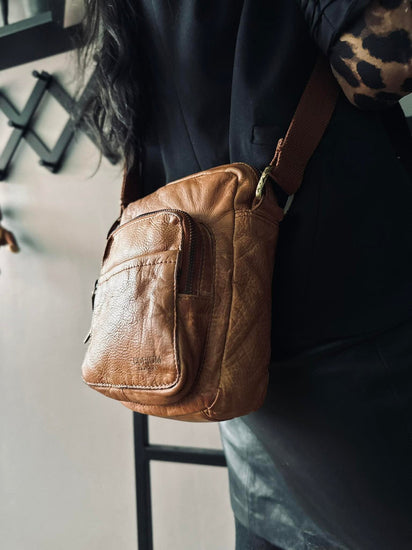 Crossbody Raw Boheme – Cognac unisex - VIAMAJA.DK
