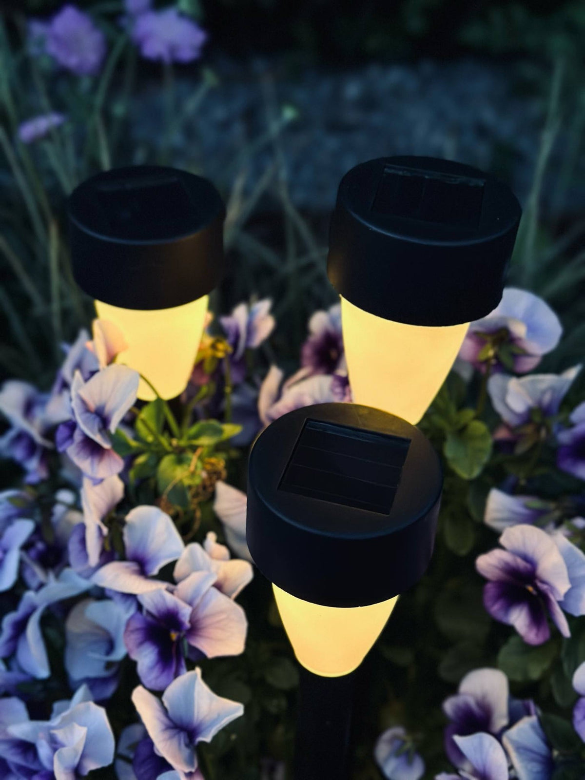 Torche avec panneau solaire – Lot de 4 pièces