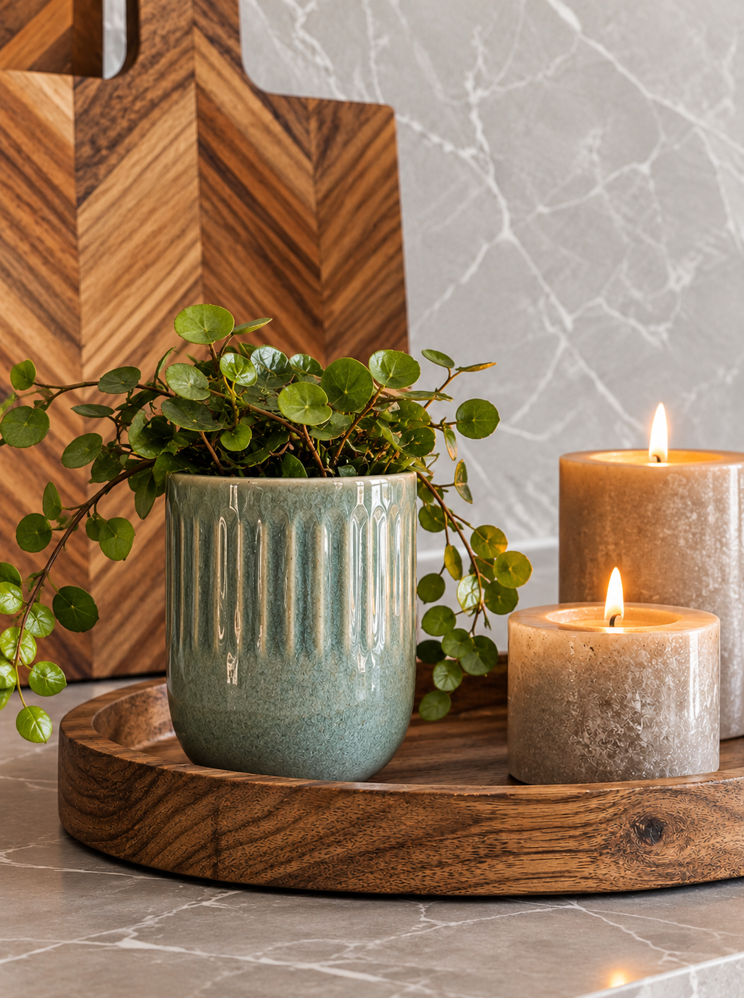 Lot de mugs en grès 4 pcs - Vert doux