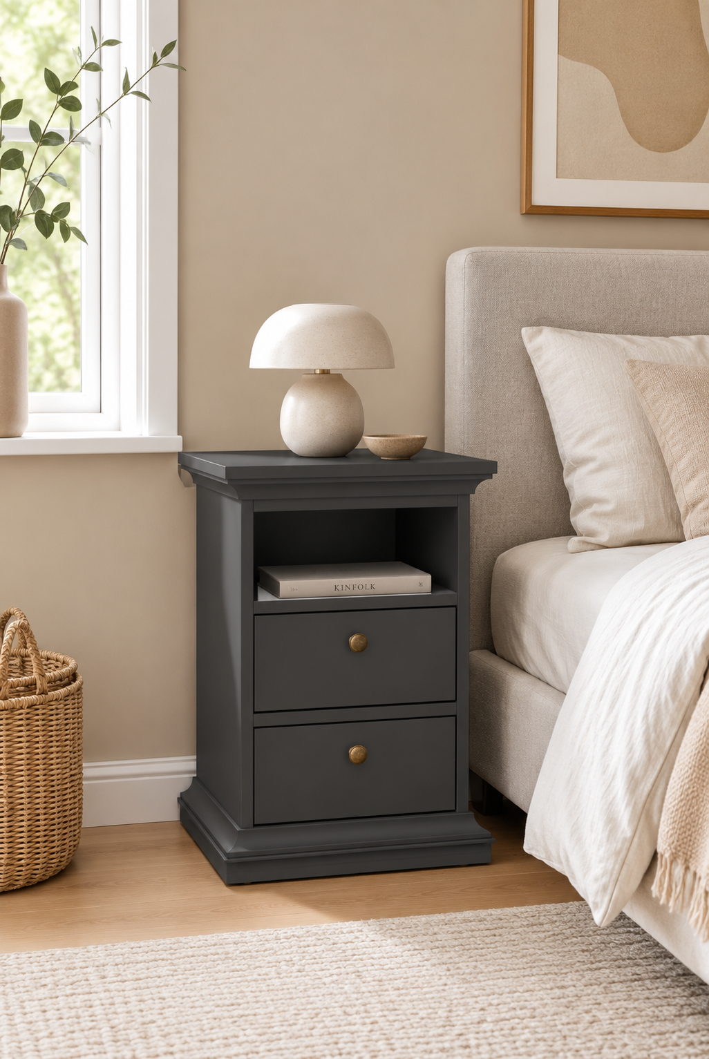 Table de chevet Paris Grey – 2 tiroirs