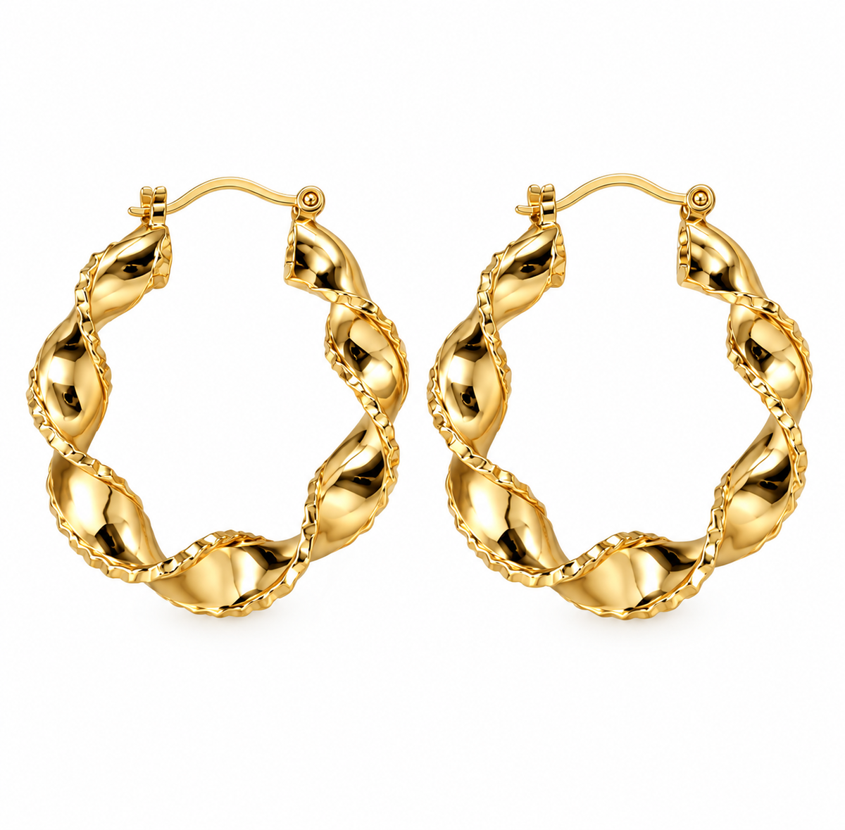 Boucles d’oreilles Cora hoops - plaqué or 18 carats
