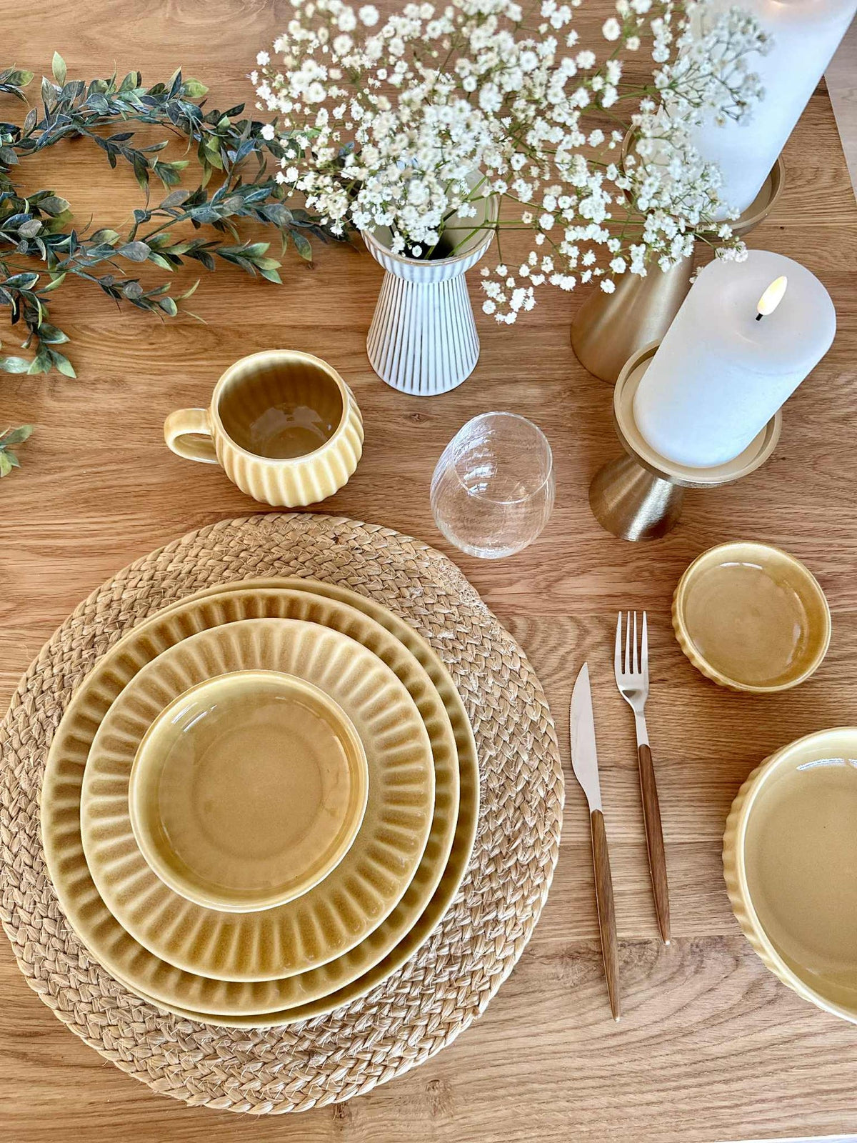 Tasse VIGA Rayures - Moutarde