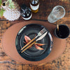 Set de table - Cuir brun Ovale