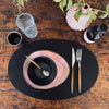 Set de table - Ovale Noir cuir